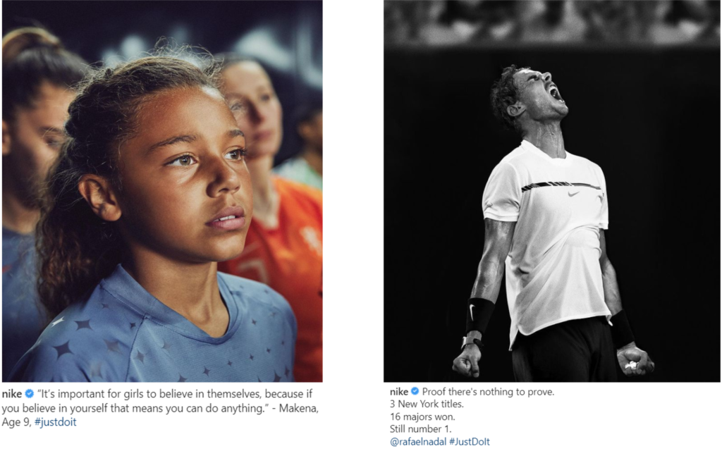 Images from Nike's Instagram page